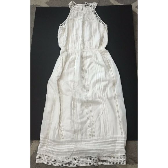 $325 JOIE DANCE EYELET DRESS XS Crochet Midi Dress - Picture 1 of 9